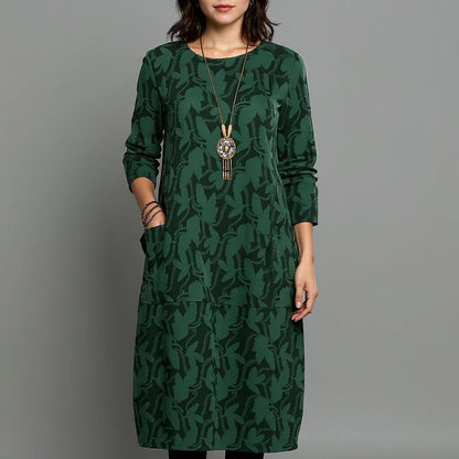Amber Long Sleeve Printed Midi Dress for Women | Mirella