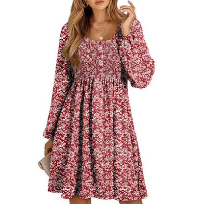 Boutique Casual Smocked Empire Waist A Line Dress For Women | Clarimelle