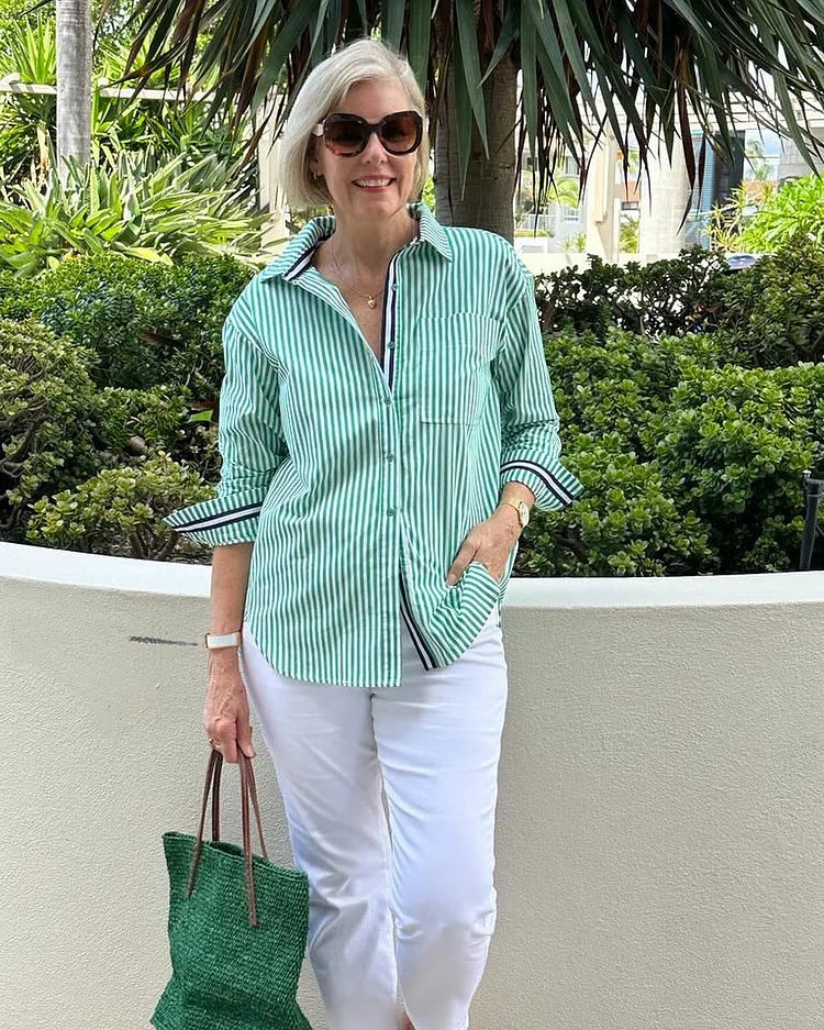 Architectural Easy elegance striped blouse for women | Diane