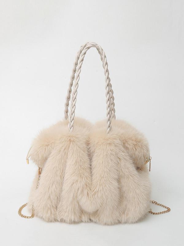Coastal Plush Shoulder Tote Bag For Women | Ellie