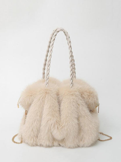 Coastal Plush Shoulder Tote Bag For Women | Ellie