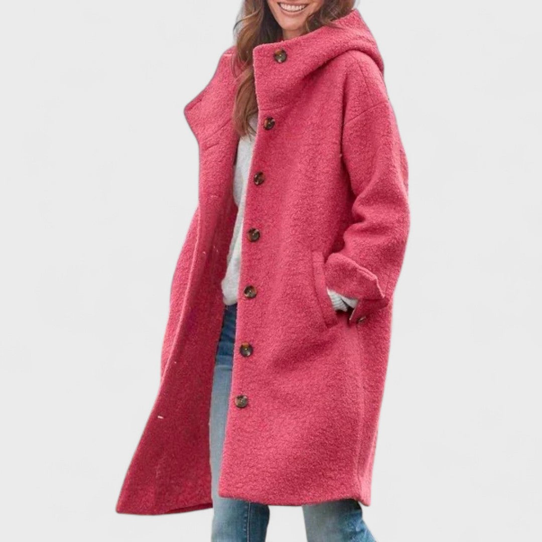 Airy Longline Button Coat For Women | Aida