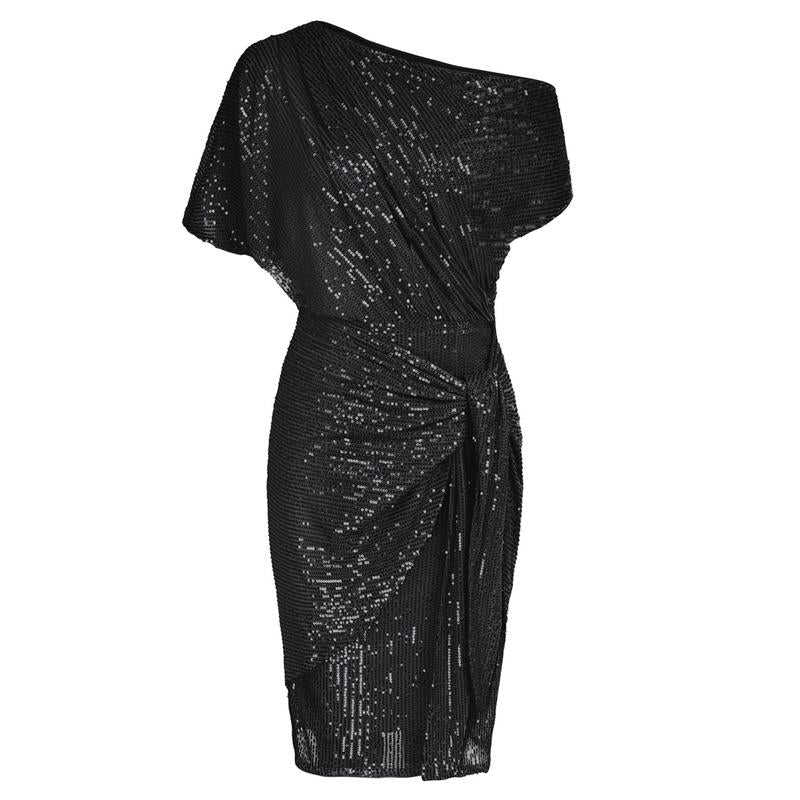 Vibrant Elegant Off Shoulder Sequin Bodycon Dress For Women | Ariselle