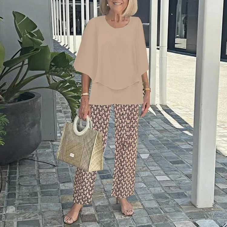Roman Printed Two Piece Co Ord Set For Women | Isadora