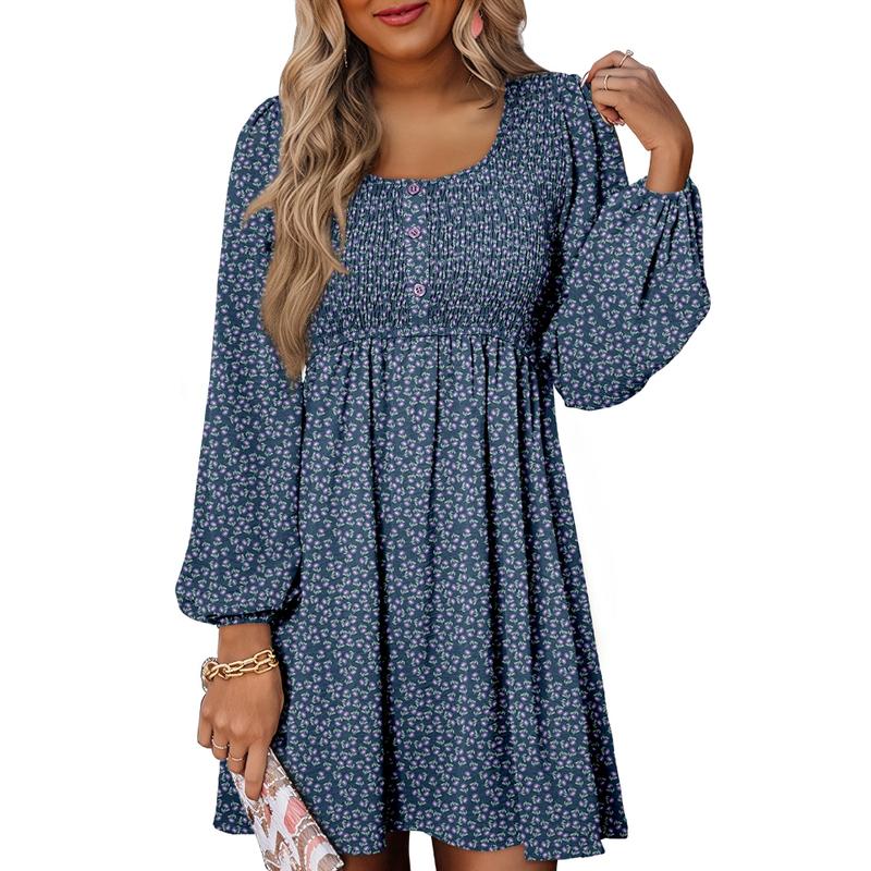 Boutique Casual Smocked Empire Waist A Line Dress For Women | Clarimelle
