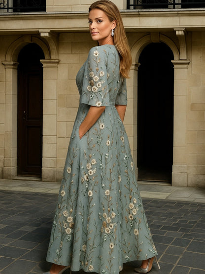 Special Elegant V-neck belted boho dress for women | Hazel