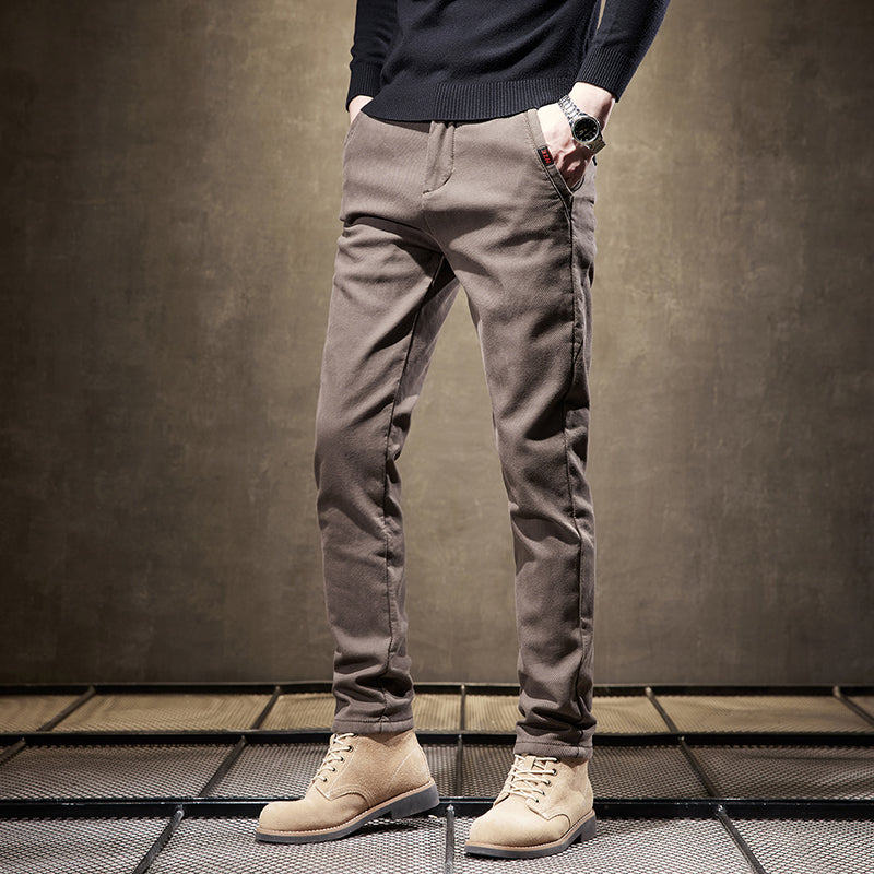 Cashmere Slim Fit Stretch Trousers For Men | Adrian