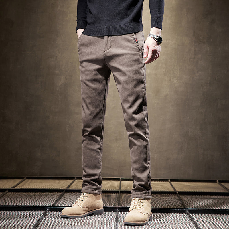 Cashmere Slim Fit Stretch Trousers For Men | Adrian