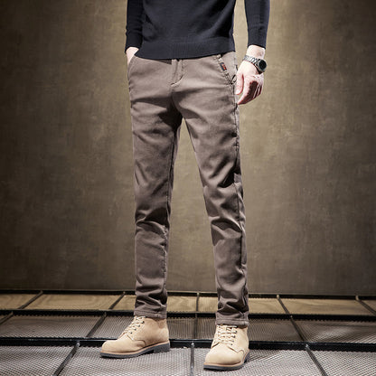 Cashmere Slim Fit Stretch Trousers For Men | Adrian