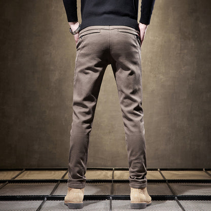 Cashmere Slim Fit Stretch Trousers For Men | Adrian