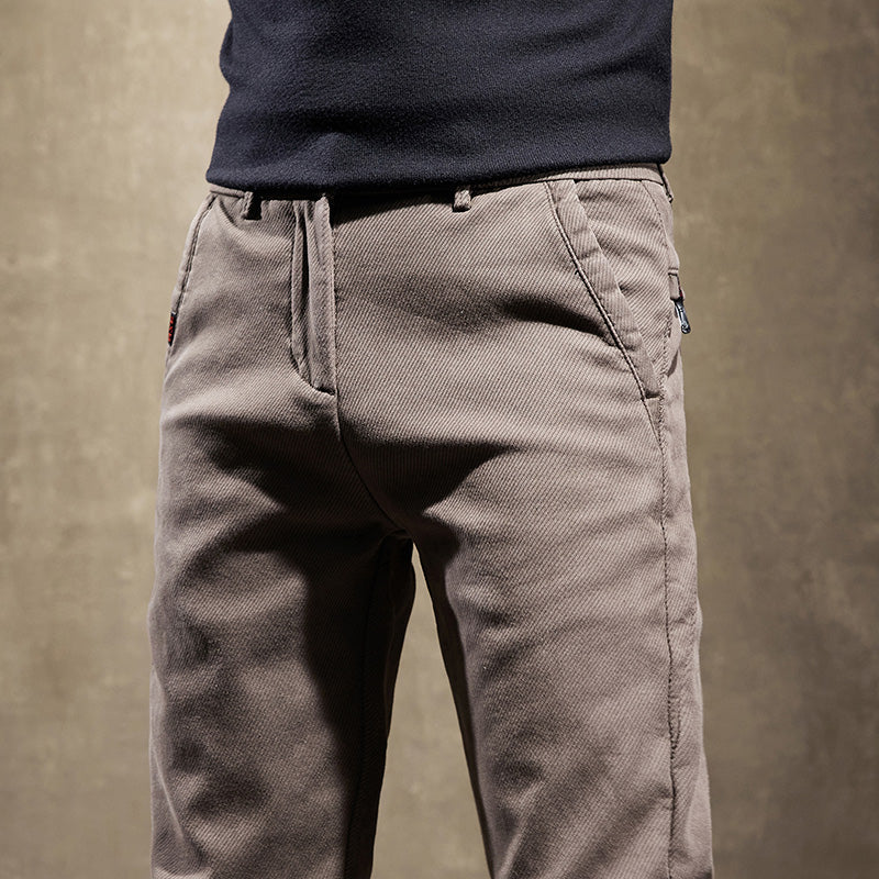 Cashmere Slim Fit Stretch Trousers For Men | Adrian