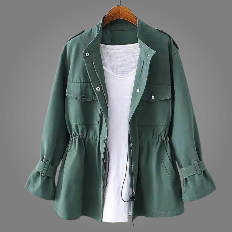 Mindful Tailored Button Front Overcoat For Women | Celeste