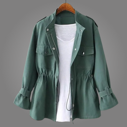 Mindful Tailored Button Front Overcoat For Women | Celeste