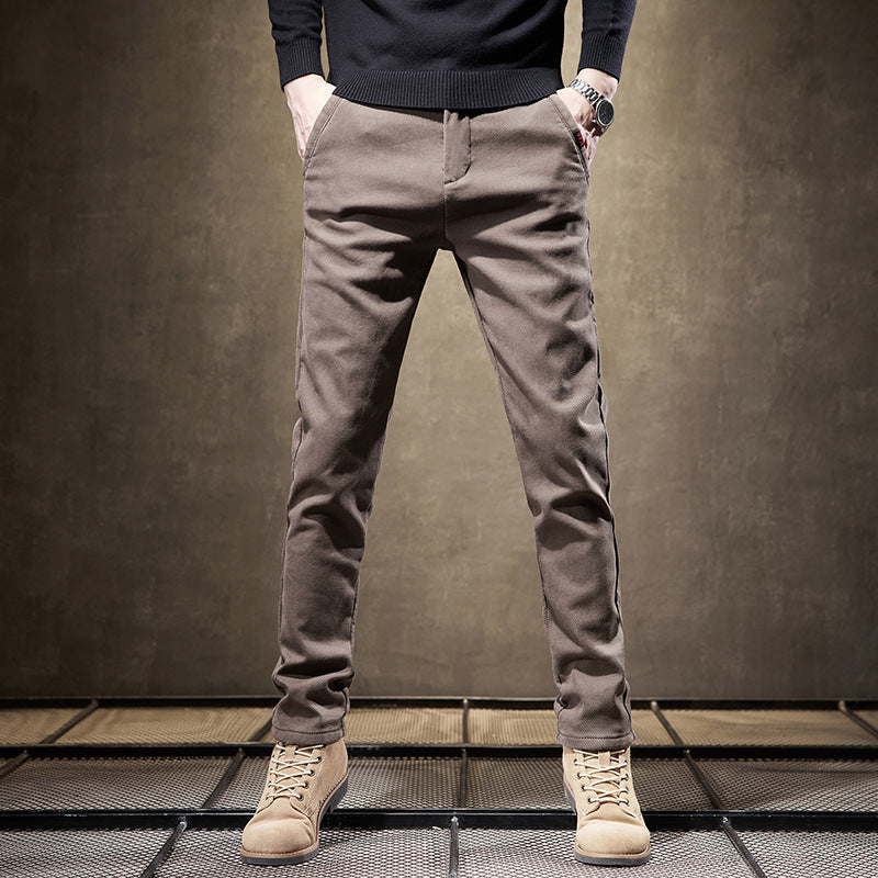 Cashmere Slim Fit Stretch Trousers For Men | Adrian