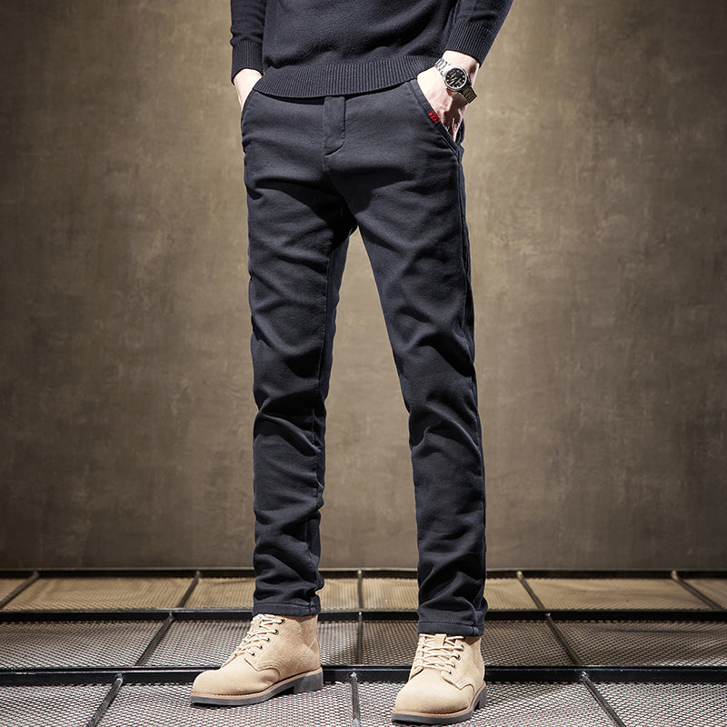 Cashmere Slim Fit Stretch Trousers For Men | Adrian