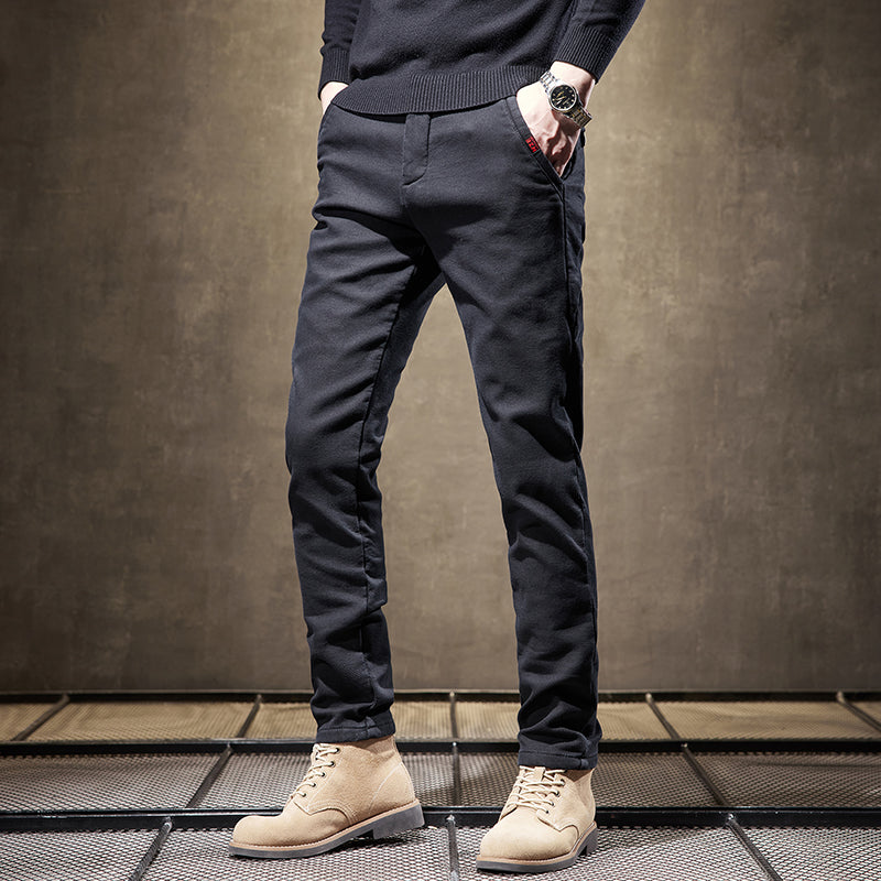 Cashmere Slim Fit Stretch Trousers For Men | Adrian