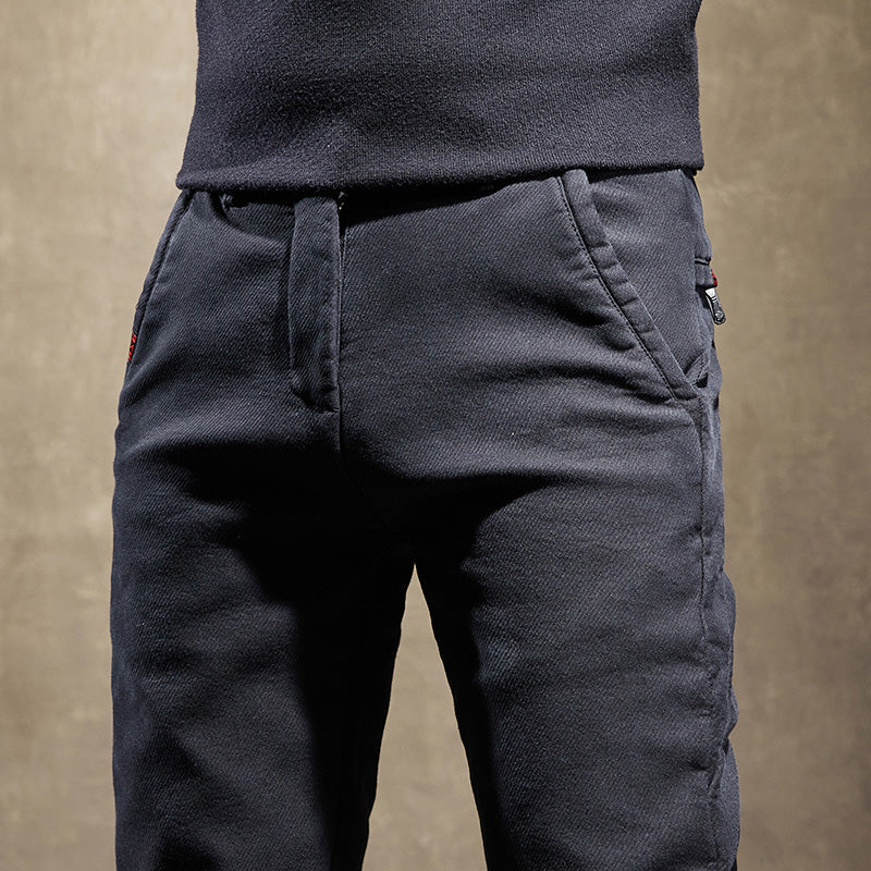 Cashmere Slim Fit Stretch Trousers For Men | Adrian