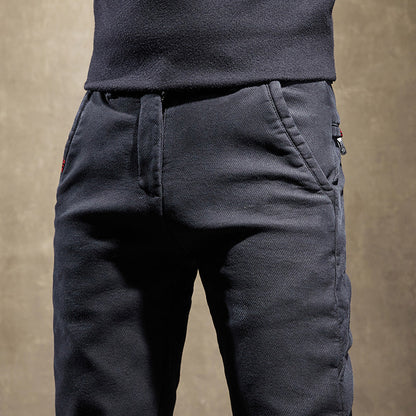 Cashmere Slim Fit Stretch Trousers For Men | Adrian