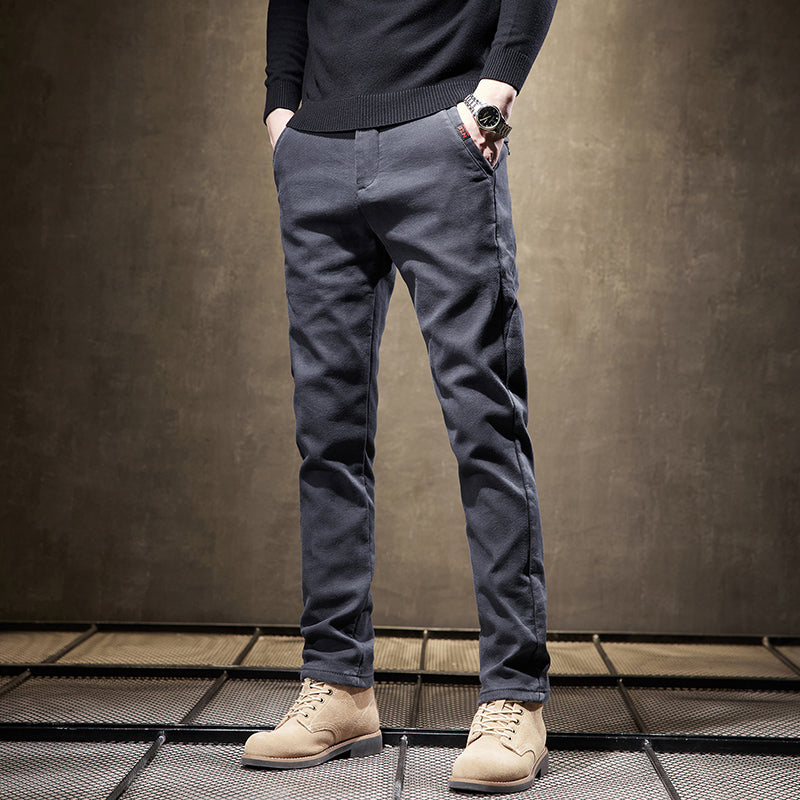 Cashmere Slim Fit Stretch Trousers For Men | Adrian
