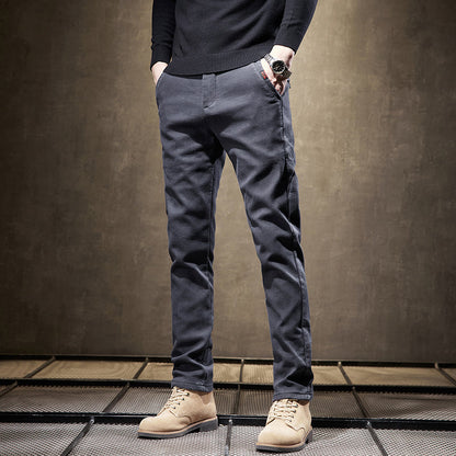 Cashmere Slim Fit Stretch Trousers For Men | Adrian