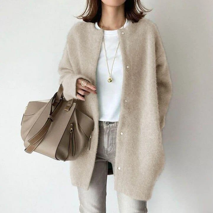 Soothing Elegant Button Front Jacket For Women | Mirela