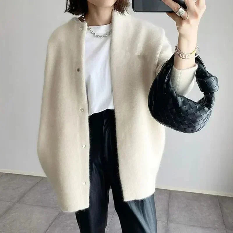 Soothing Elegant Button Front Jacket For Women | Mirela
