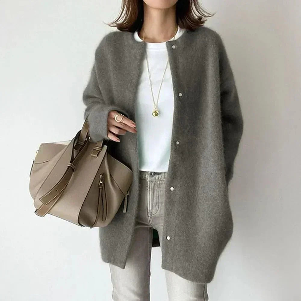 Soothing Elegant Button Front Jacket For Women | Mirela