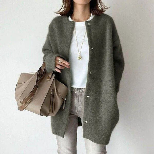 Soothing Elegant Button Front Jacket For Women | Mirela