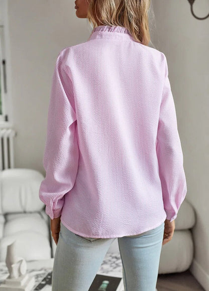Lively Ruffle Detail Long Sleeve Blouse For Women | Celestine