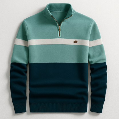 Focused Heritage Stripe Quarter-Zip Sweater For Men | Alden