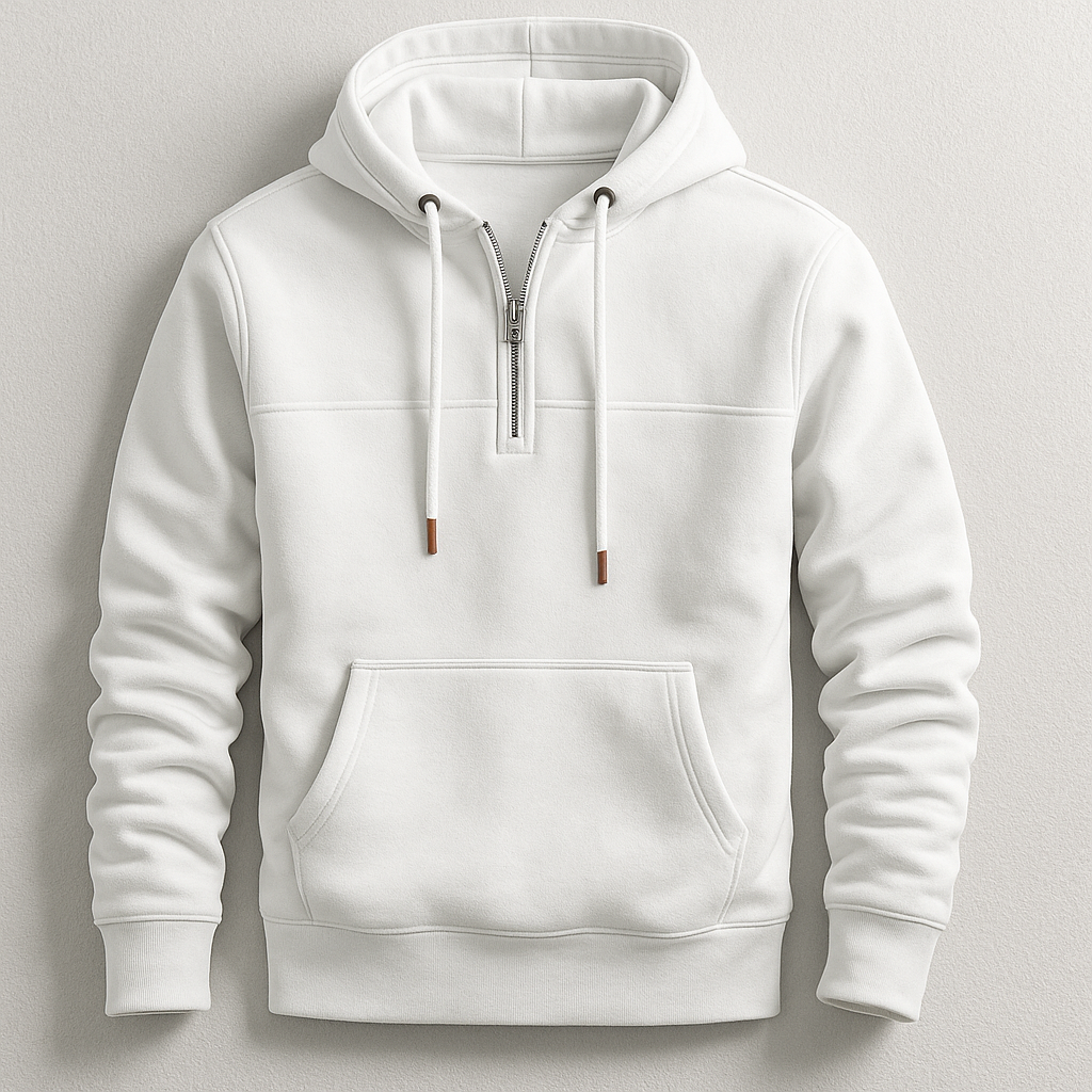 Dependable Quarter Zip Hooded Sweatshirt for Men | Nolan