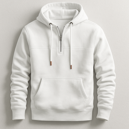 Dependable Quarter Zip Hooded Sweatshirt for Men | Nolan