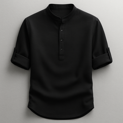 Foggy Textured Henley Shirt For Men | Caleb