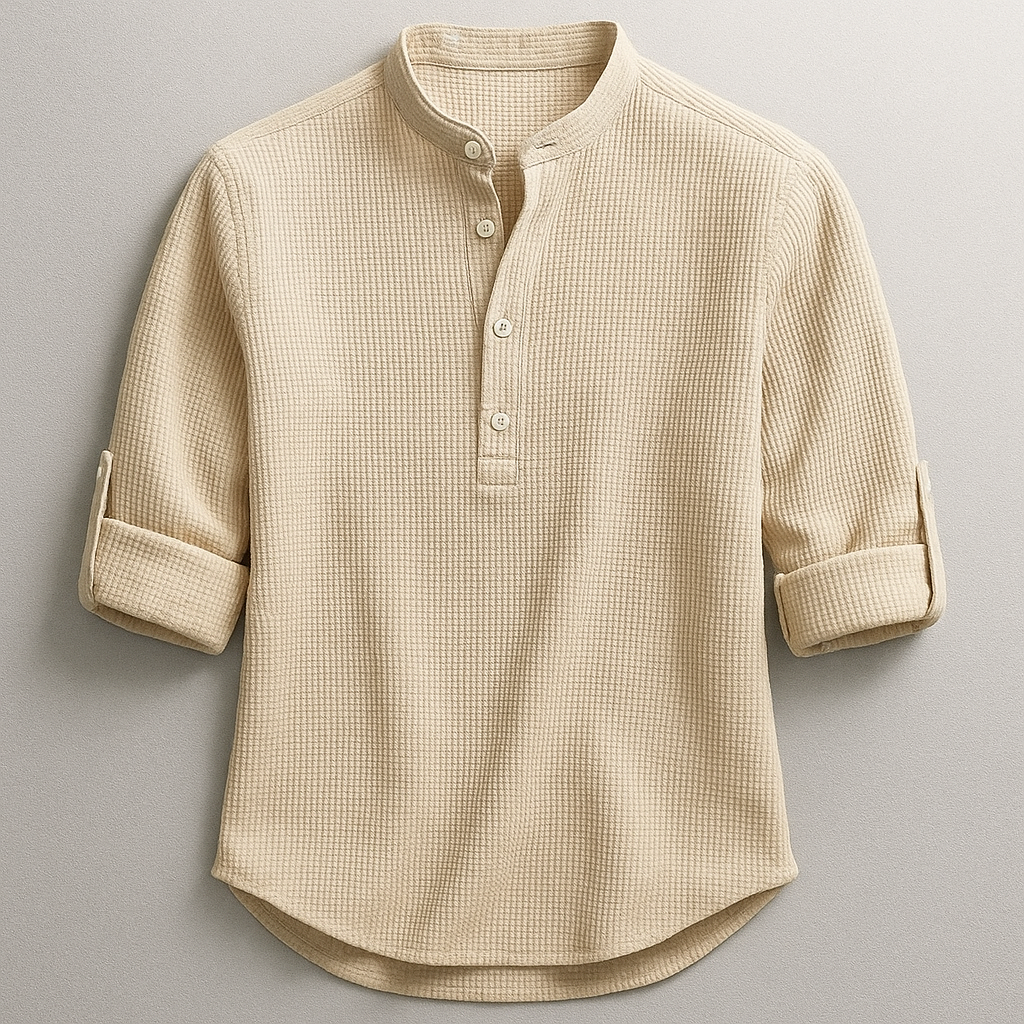 Foggy Textured Henley Shirt For Men | Caleb