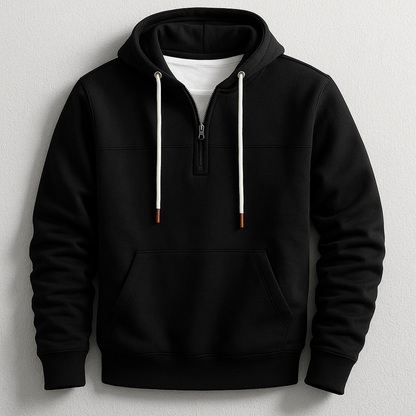 Dependable Quarter Zip Hooded Sweatshirt for Men | Nolan