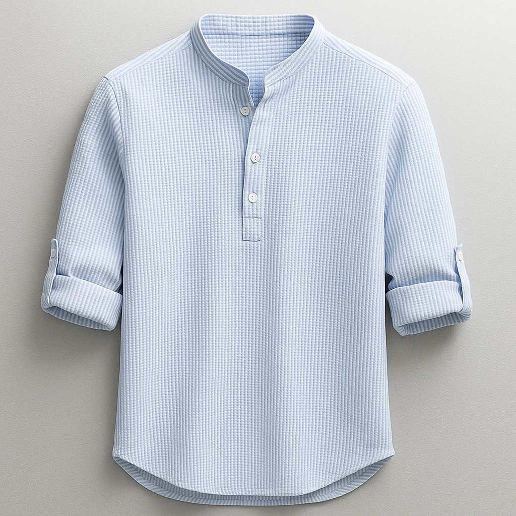 Foggy Textured Henley Shirt For Men | Caleb
