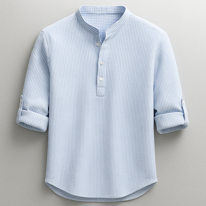Foggy Textured Henley Shirt For Men | Caleb