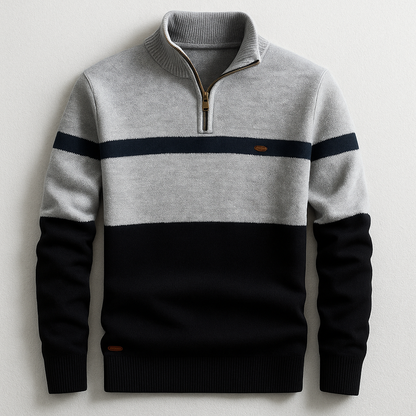 Focused Heritage Stripe Quarter-Zip Sweater For Men | Alden
