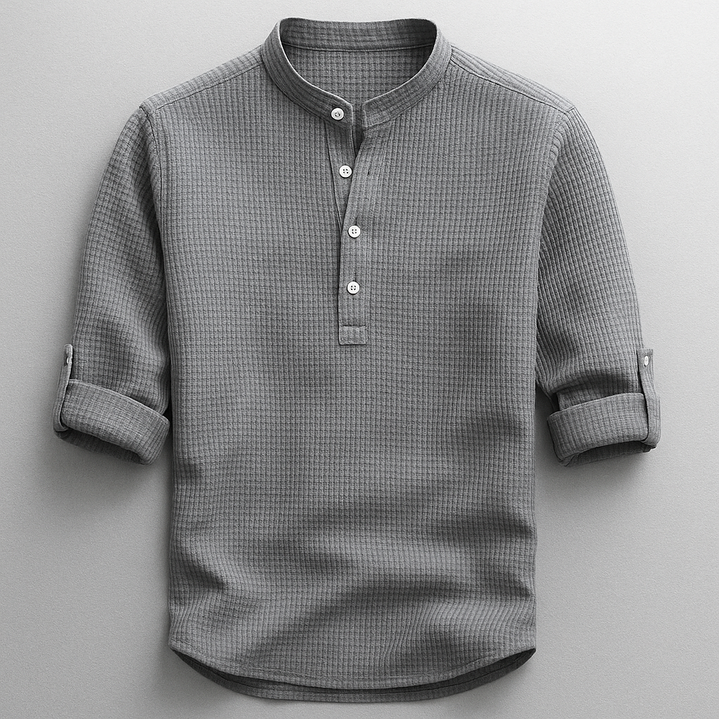 Foggy Textured Henley Shirt For Men | Caleb