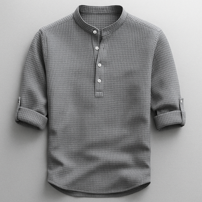 Foggy Textured Henley Shirt For Men | Caleb