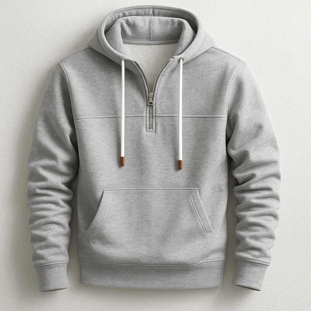 Dependable Quarter Zip Hooded Sweatshirt for Men | Nolan