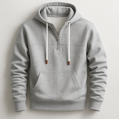Dependable Quarter Zip Hooded Sweatshirt for Men | Nolan