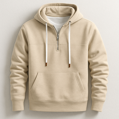 Dependable Quarter Zip Hooded Sweatshirt for Men | Nolan