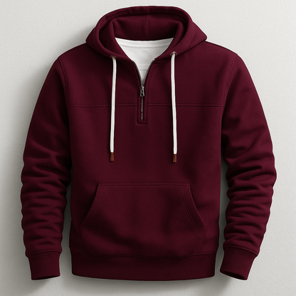 Dependable Quarter Zip Hooded Sweatshirt for Men | Nolan