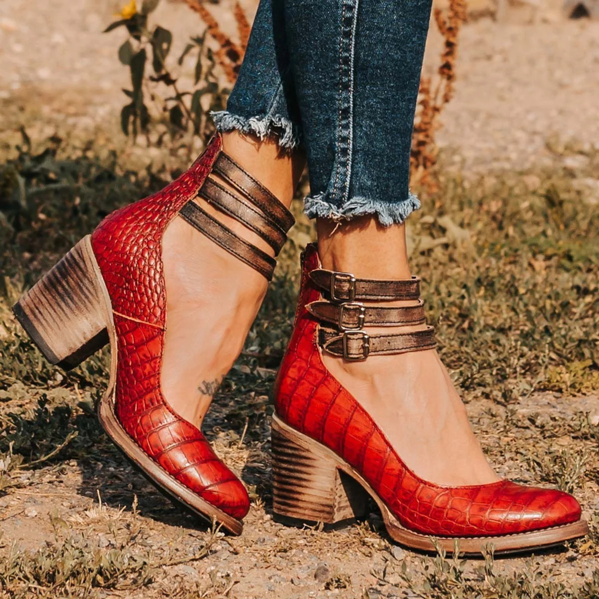 Premier Vintage ankle strap sandal heels for women | Verona