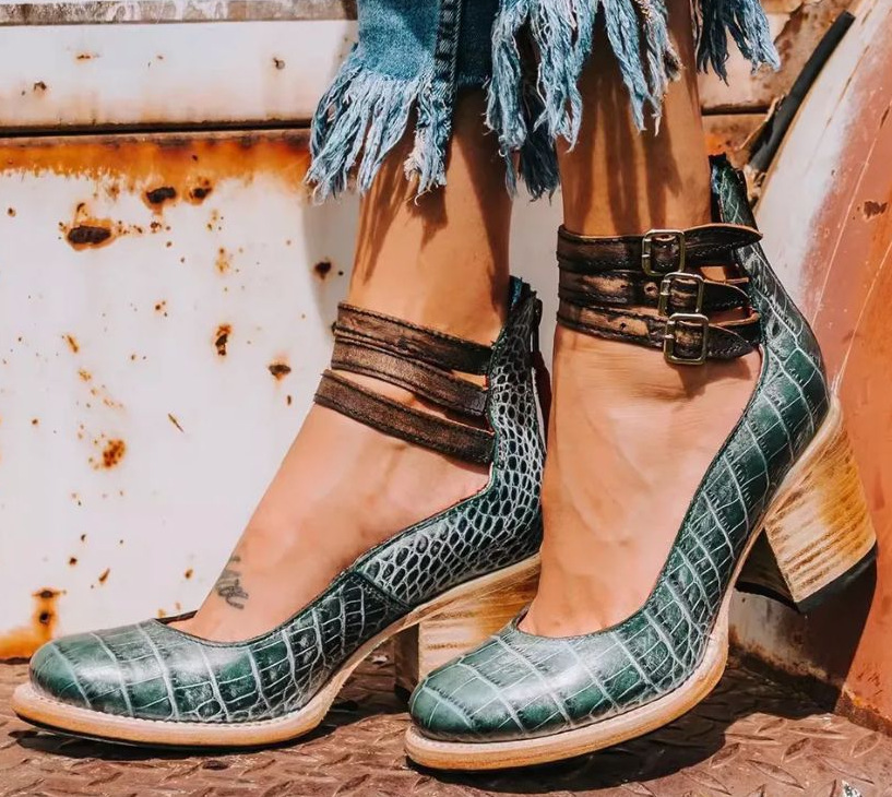 Premier Vintage ankle strap sandal heels for women | Verona