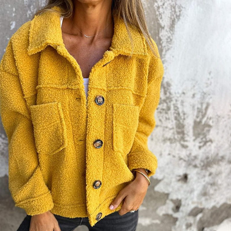 Bloomed Button Front Textured Jacket for Women | Marielle