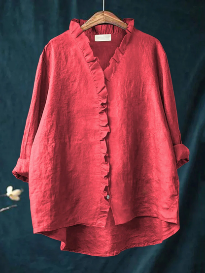 Calm Soft ruffle blouse for women | Maribel
