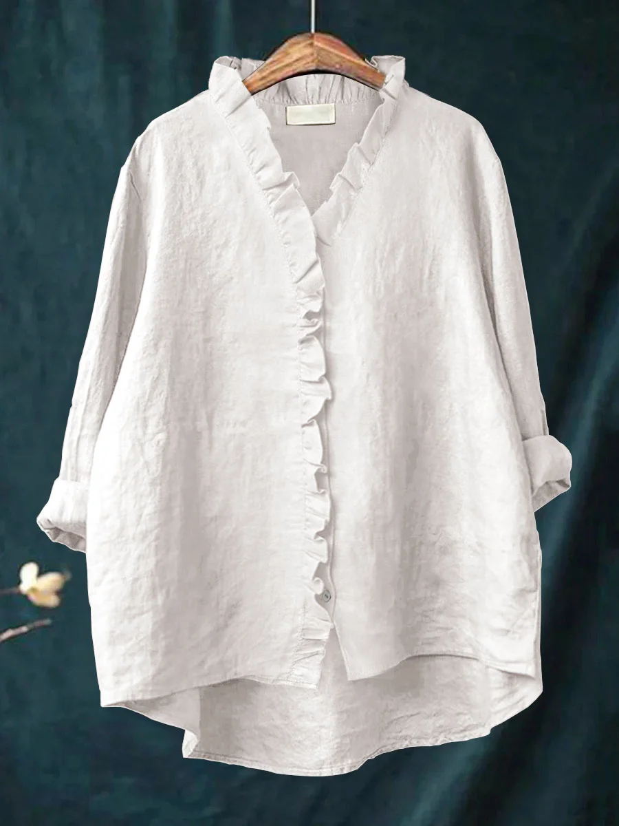 Calm Soft ruffle blouse for women | Maribel