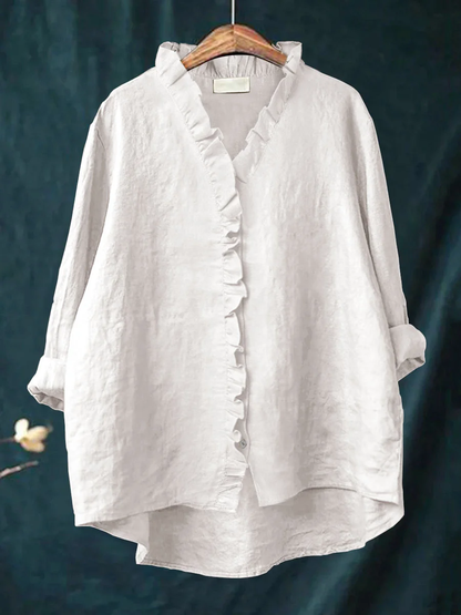 Calm Soft ruffle blouse for women | Maribel
